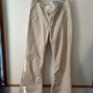Gap Cream 70's Flare High rise corduroy pants, size 33/16